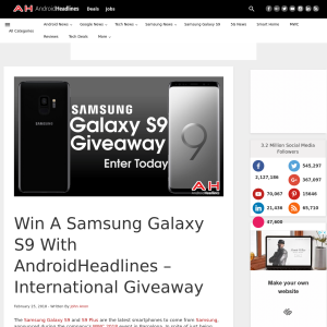 Win a Samsung Galaxy S9