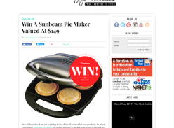 Win A Sunbeam Pie Maker 