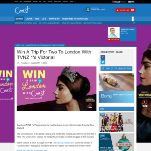 Win A Trip For Two To London With TVNZ 1's Victoria