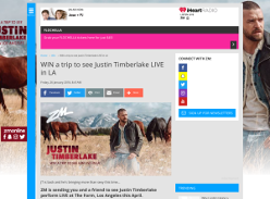Win a trip to see Justin Timberlake LIVE in LA