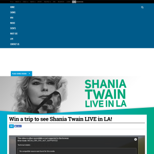 Win a trip to see Shania Twain LIVE in LA!