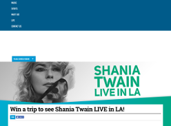 Win a trip to see Shania Twain LIVE in LA!