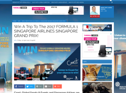Win A Trip To The 2017 Formula 1 Singapore Airlines Grand Prix