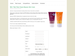 Win a Twin Pack Oasis Beauty Skin Care
