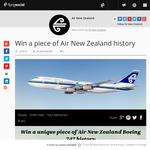 Win a unique piece of Air New Zealand Boeing 747 history