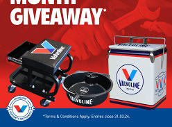 Win a Valvoline Vintage Cooler, Mechanics Stool and Oil Drain Pan