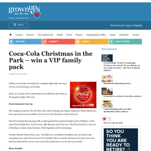 Win a VIP family pack to Coca-Cola Christmas in the Park