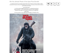 Win a War for the Planet of the Apes Bundle including an LG 55