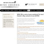 Win a wine lovers weekend for two  in Hawke's Bay valued at over $1700
