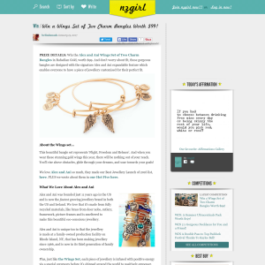 Win a Wings Set of Two Charm Bangles