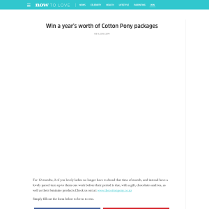 Win a year's worth of Cotton Pony packages