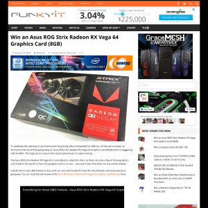 Win an Asus ROG Strix Radeon RX Vega 64 Graphics Card