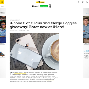 Win an iPhone 8 or 8+ & Merge VR/AR Goggles