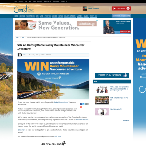 Win an Unforgettable Rocky Mountaineer Vancouver Adventure
