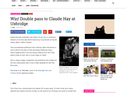 Win Double pass to Claude Hay at Uxbridge