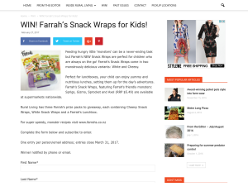 Win Farrah's Snack Wraps for Kids