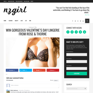 Win Gorgeous Valentine?s Day Lingerie From Rose & Thorne