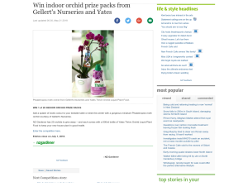 Win indoor orchid prize packs from Gellert's Nurseries and Yates