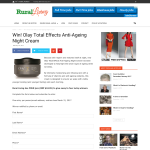 Win! Olay Total Effects Anti-Ageing Night Cream