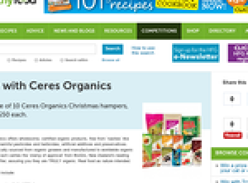 Win one of 10 Ceres Organics Christmas hampers, worth $50 each