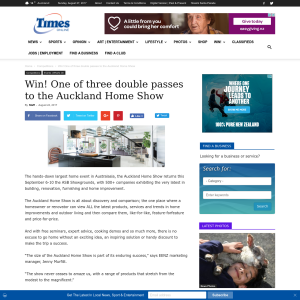 Win one of three double passes to the Auckland Home Show