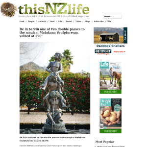 Win one of two double passes to the magical Matakana Sculptureum