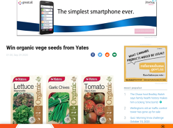 Win Organic Vege Seeds from Yates