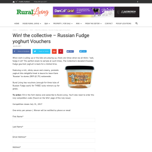 Win the collective - Russian Fudge yoghurt Vouchers