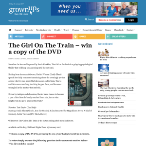 Win The Girl On The Train DVD