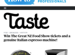 Win The Great NZ Food Show tickets and a genuine Italian espresso machine