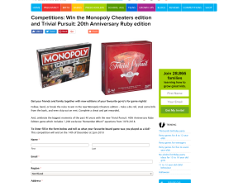 Win the Monopoly Cheaters edition and Trivial Pursuit: 20th Anniversary Ruby edition