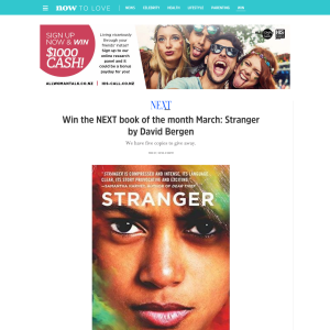 Win the NEXT book of the month March: Stranger by David Bergen