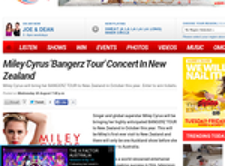 Win Tickets to Miley Cyrus 'Bangerz Tour' Concert in New Zealand