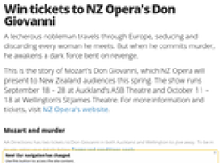 Win tickets to NZ Opera's Don Giovanni