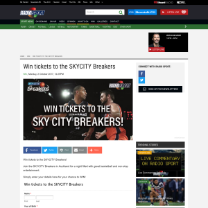 Win tickets to the SKYCITY Breakers