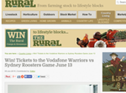 Win Tickets to the Vodafone Warriors vs Sydney Roosters Game June 13