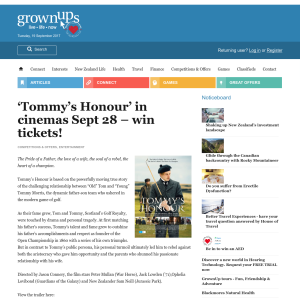 Win tickets to 'Tommy's Honour'