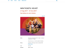 Win tickets to Velvet