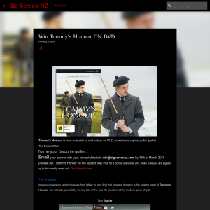Win Tommy's Honour ON DVD