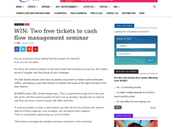 Win Two free tickets to cash flow management seminar