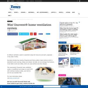 Win Unovent home ventilation system