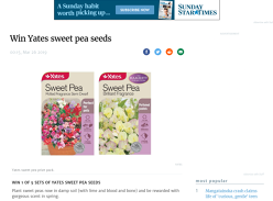 Win Yates sweet pea seeds