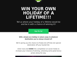 Win your own holiday of a life time