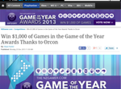 Win $1,000 of Games in the Game of the Year Awards Thanks to Orcon 