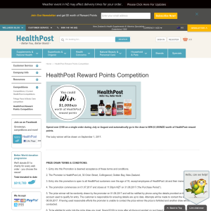 Win $1,000NZD worth of HealthPost reward points