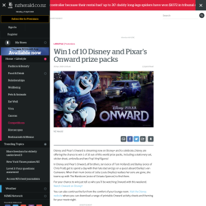 Win 1 of 10 Disney and Pixar’s Onward Prize Packs