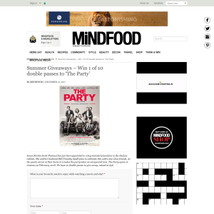 Win 1 of 10 double passes to ‘The Party’
