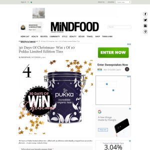 Win 1 Of 10 Pukka Limited Edition Tins