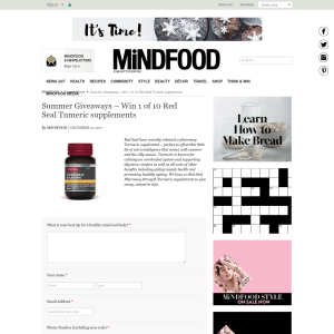Win 1 of 10 Red Seal Tumeric supplements