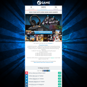 Win 1 of 18 Gaming Prizes